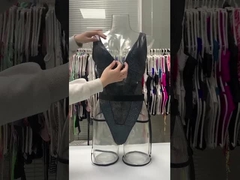 Damskie bikini z głębokim dekoltem w kształcie litery V, obcisłe, jednoczęściowe bikini z brązującym przeszyciem